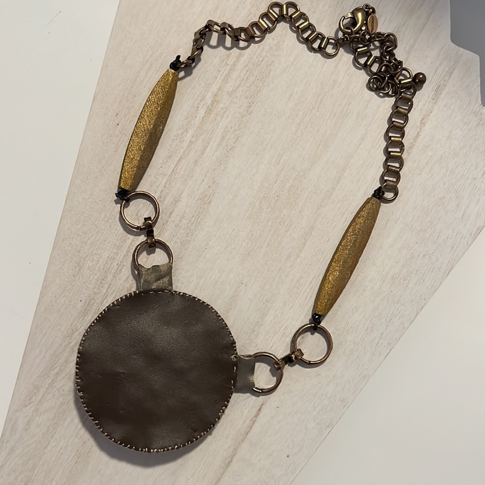 Chico’s Necklace fabric bead medallion boho chic - Picture 9 of 10